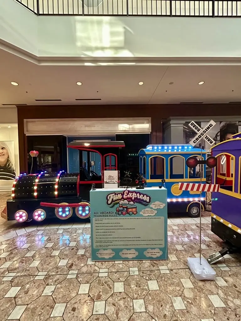 Fun Express station with train rules and organized boarding area